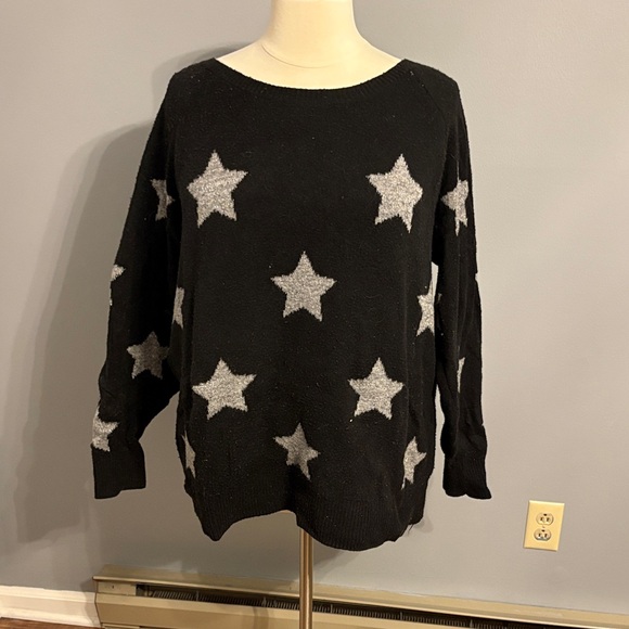 torrid Sweaters - torrid Black Sweater with Silver Star Print